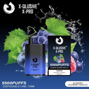 x qlusive x pro grape – 5500 puffs